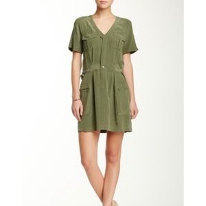 Equipment silk green oliver utility dress